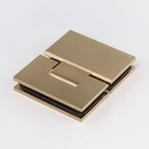 FORGE SHOWER HINGE HEAVY DUTY GLASS TO GLASS 180 Degrees 10mm and 12mm glass glass - Brushed Brass